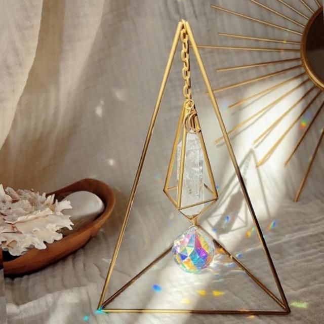 himmeli*ヒンメリ サンキャッチャー クリスタルクォーツ タワーストーン ヒンメリ 置き型 サンキャッチャー