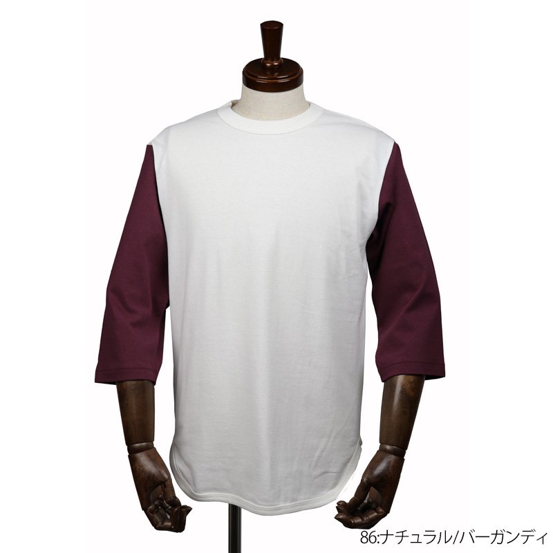 6.2oz オープンエンド 3/4スリーブ ベースボールTシャツ(CROSS&STITCH/クロス＆ステッチ)｜Tシャツ通販のMUJI-T.JP
