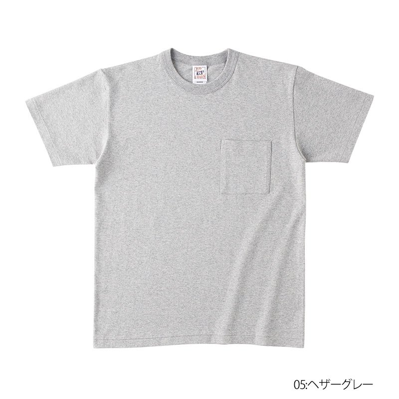 6.2oz オープンエンド マックスウェイト バインダーネック  ポケットTシャツ(CROSS&STITCH/クロス＆ステッチ)｜Tシャツ通販のMUJI-T.JP