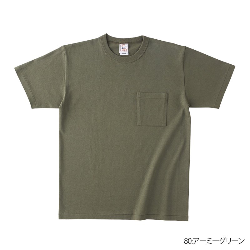 6.2oz オープンエンド マックスウェイト バインダーネック  ポケットTシャツ(CROSS&STITCH/クロス＆ステッチ)｜Tシャツ通販のMUJI-T.JP