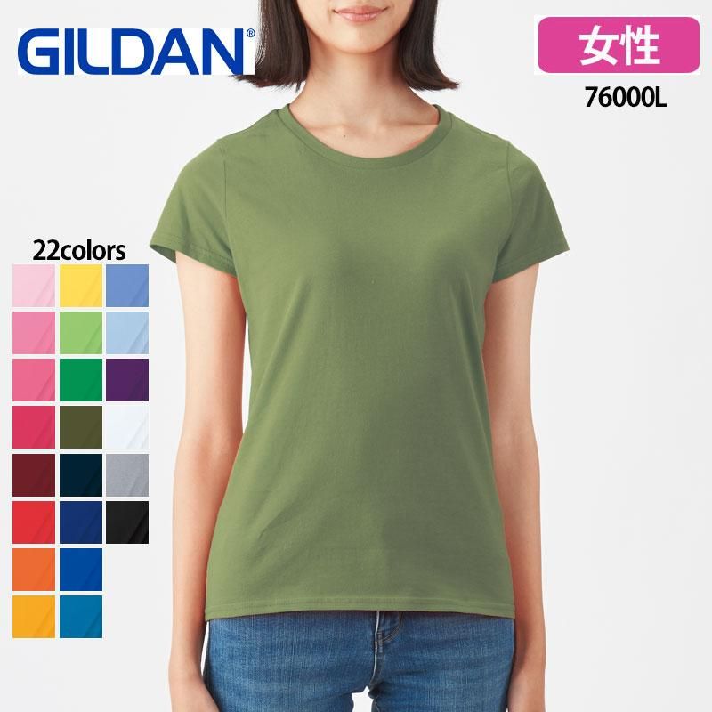 レディース 5 3oz プレミアムコットンtシャツ ジャパンフィット Gildan ギルダン 76000l Tシャツ通販のmuji T Jp