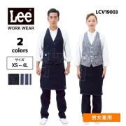<img class='new_mark_img1' src='https://img.shop-pro.jp/img/new/icons5.gif' style='border:none;display:inline;margin:0px;padding:0px;width:auto;' />ベスト Lee リー メンズ レディース 作業服 ストライプ 制服 ユニフォーム デニム ヒッコリー カマーベスト ( Lee / リーワークウェア ) LCV19003