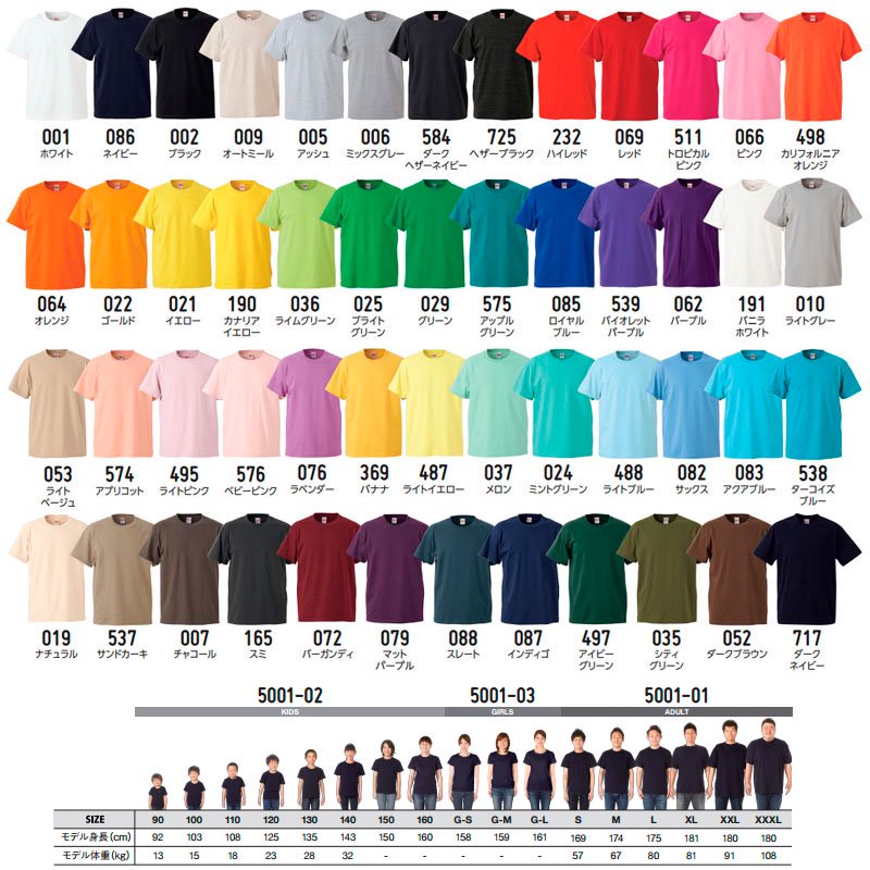 5.6oz ハイクオリティー Tシャツ(United Athle/ユナイテッドアスレ)｜Tシャツ通販のMUJI-T.JP
