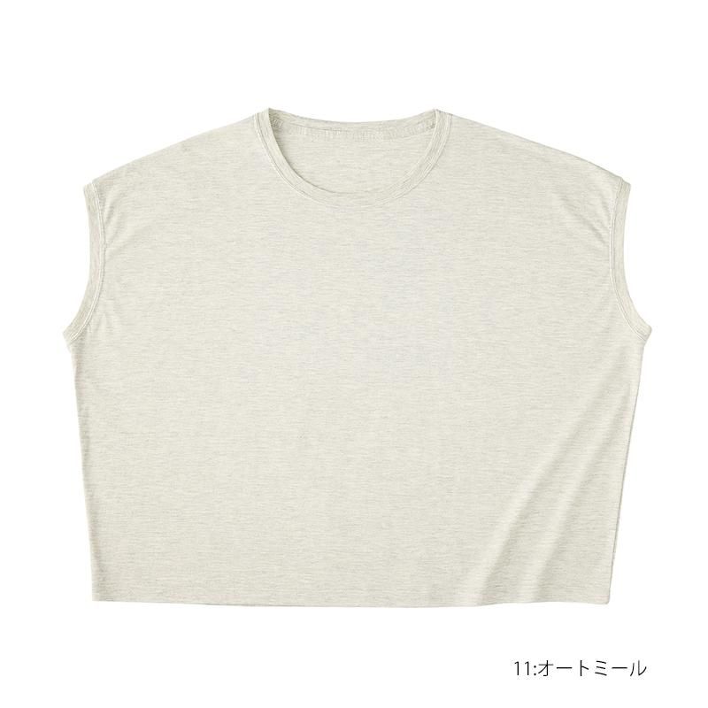 レディース》4.3oz スリーブレス ワイド 無地Tシャツ（TRUSS