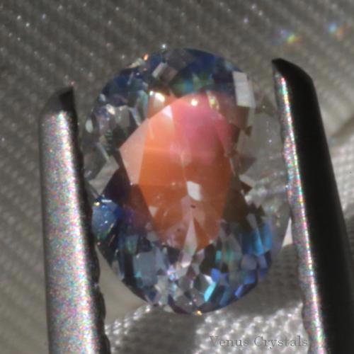 アンデシン　ラブラドライト (ピンクオレンジ＆ブルー)　ルース　0.49ct 　5.5mm - 夕星庵　-Venus Crystals-