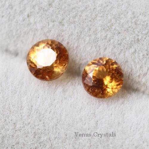 綺麗なオレンジ スリランカ産 ヘッソナイト・ガーネット（グロッシュラー） ルース 計0.30ct 各3.0mm - 夕星庵 -Venus  Crystals-