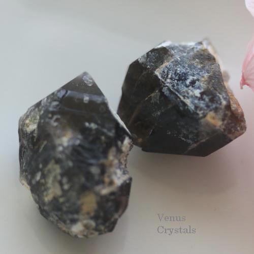 岐阜県産 黒水晶 カンゴーム モリオン 結晶 セット 27mm - 夕星庵 -Venus Crystals-