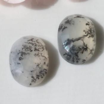 美しい樹の風景 デンドリチック クォーツ カット カボション セット 計6.02ct  各12.3mm