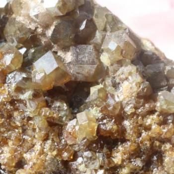 レア 透明感 国産鉱物 奈良県天川村 川迫鉱山産 アンドラダイト トパゾライト ガーネット クラスター 52mm  ゆうパック便