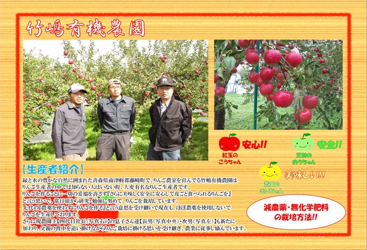 竹嶋有機農園のりんごジュース