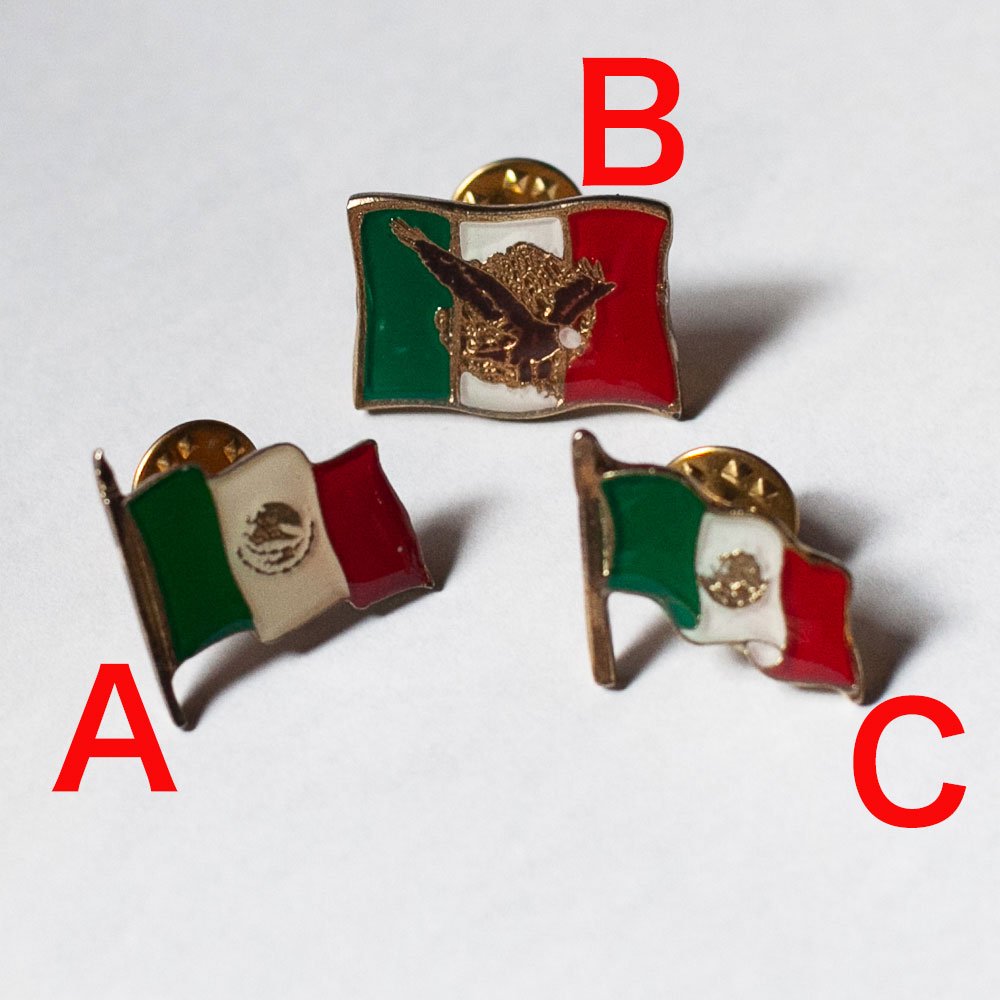 メキシコ☆国旗デザインピンバッジB
