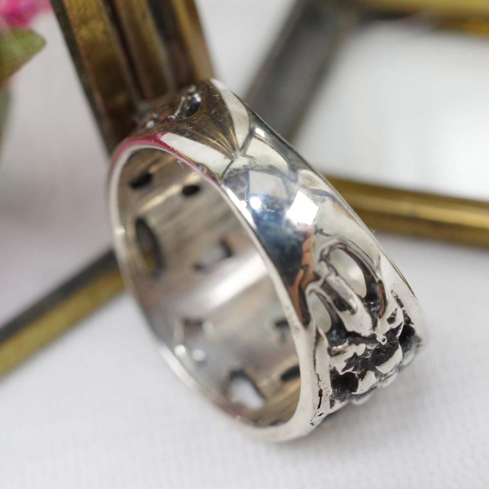 Silver925☆ハチドリとお花のリング