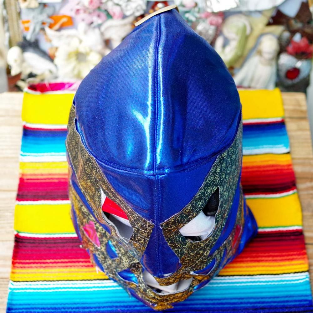 ルチャリブレマスク 黒と金 角付き ルチャ・リブレ ☆覆面マスク ルチャリブレマスク 黒と金 角付き