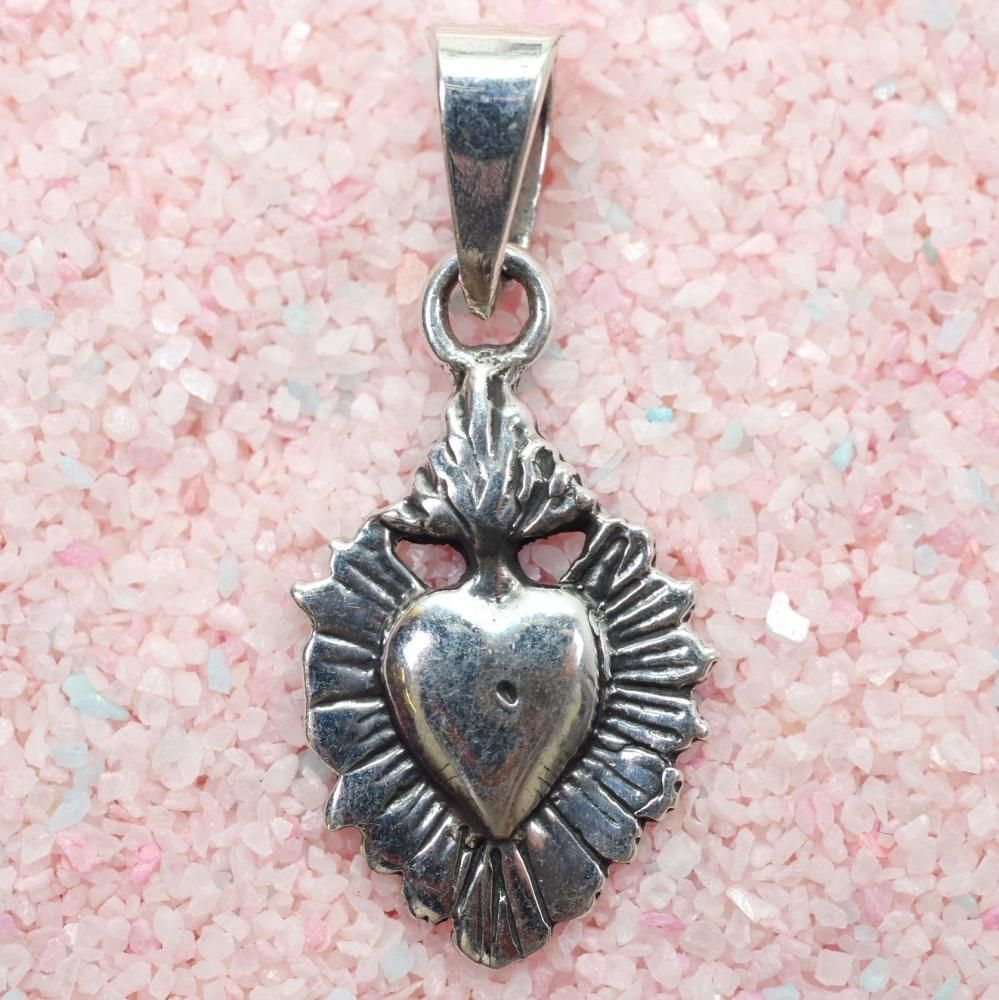 Silver925☆後光 燃えるコラソンtop【1.8cm】
