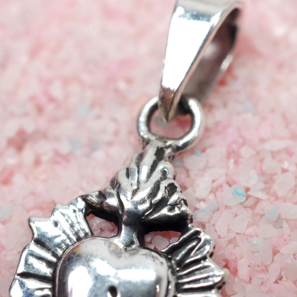 Silver925☆後光 燃えるコラソンtop【1.8cm】