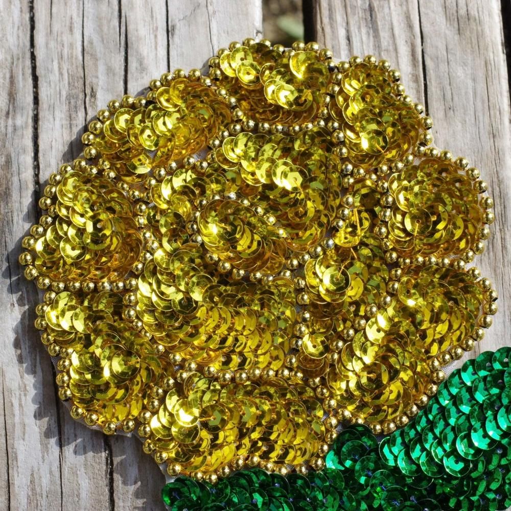 薔薇☆スパンコールワッペン【15cm】A