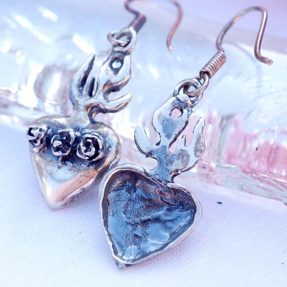 Silver925☆ROSE コラソンピアス【H3cm】 Silver925☆ROSE コラソンピアス【H3cm】