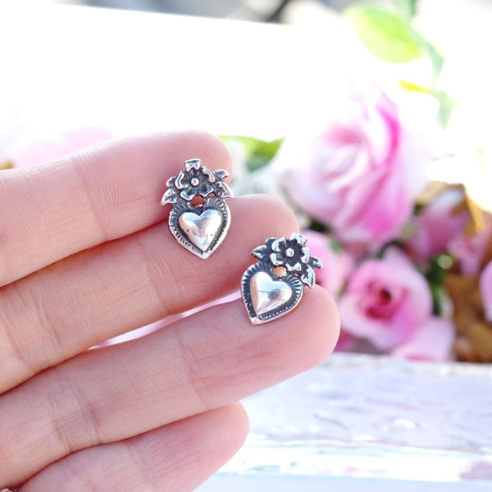 Silver925☆FLOWER コラソンピアス【H1.5cm】