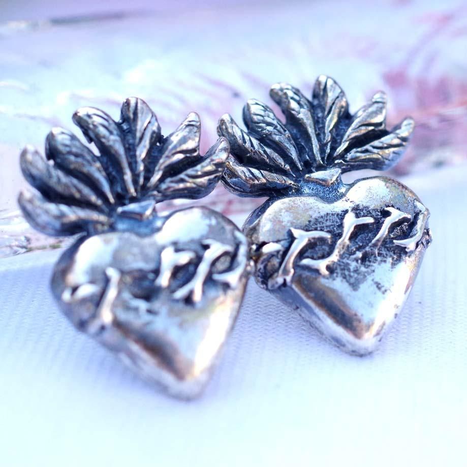 Silver925☆荊棘コラソンピアス【H2.9cm】
