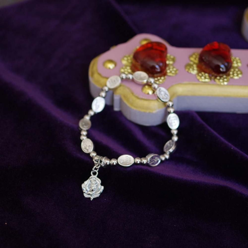 フリーサイズ☆薔薇のマリア様ブレスレット