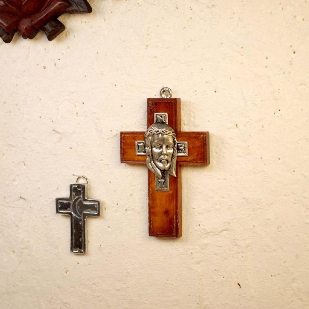 木製☆ジーザスミニ十字架【13cm】