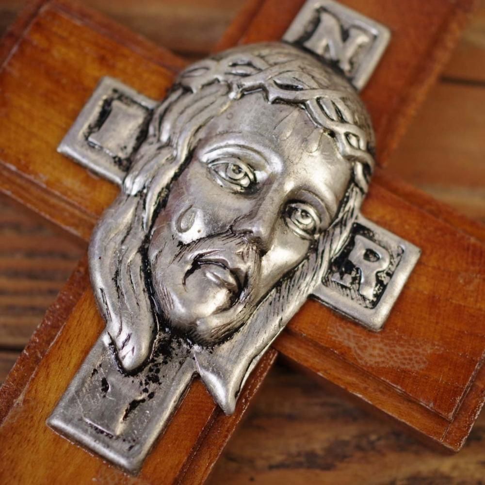 木製☆ジーザスミニ十字架【13cm】