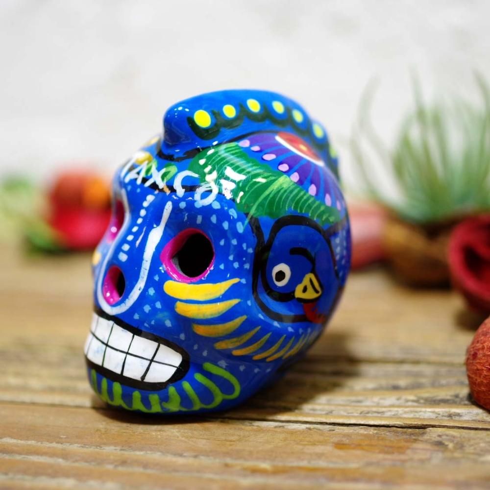 モヒカン☆カラベラ頭の置物【H6cm】F