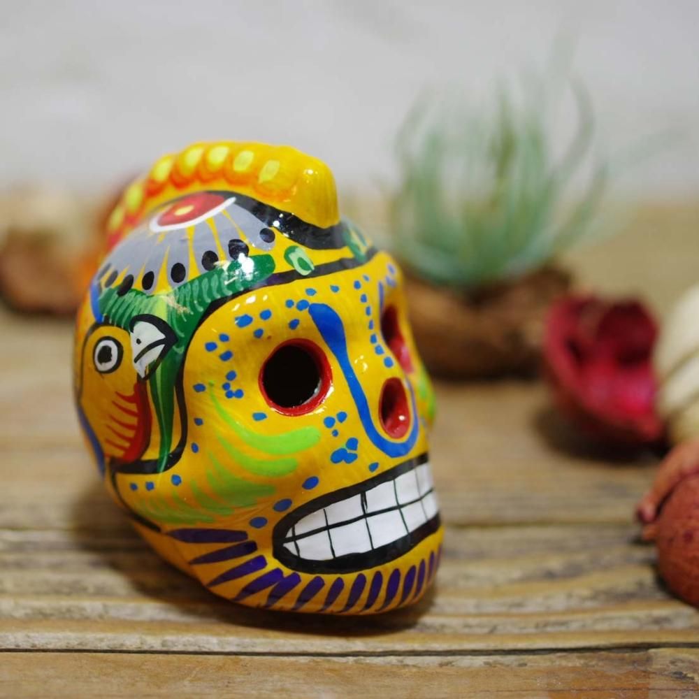 モヒカン☆カラベラ頭の置物【H6cm】C