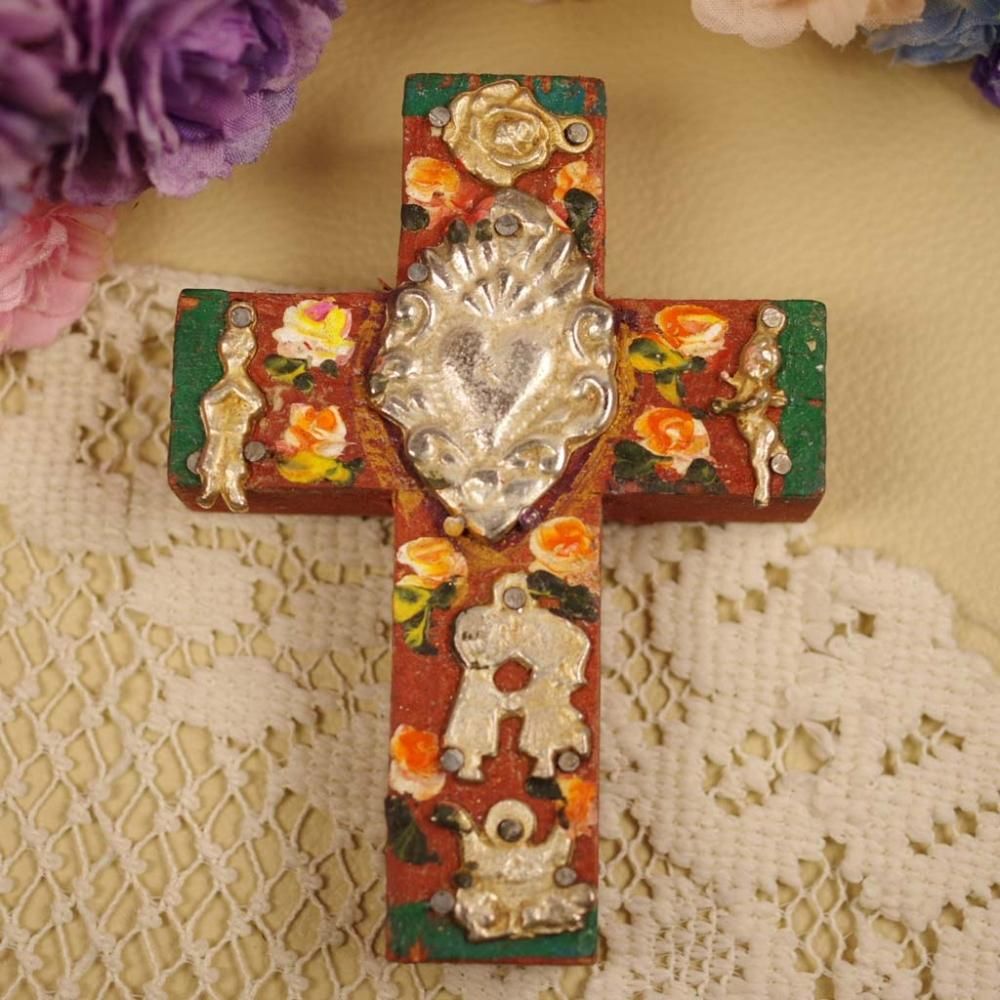 十字架 ウォールデコ ウォールアート メキシコ雑貨 壁飾り