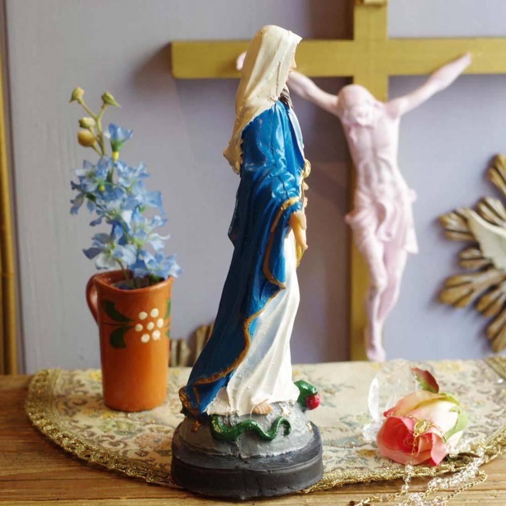 【未使用】マリア像　高さ５1cm 彫刻　無原罪の聖母像　置物　キリスト教 カトリック☆無原罪の聖母像【H24cm】