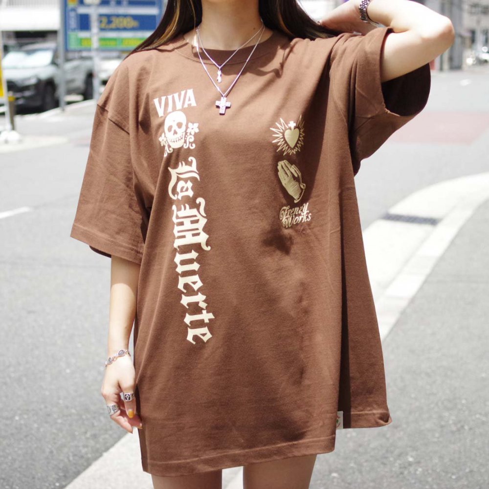 FRENZY WORKSVIVA La Muerte T-shirtBROWN