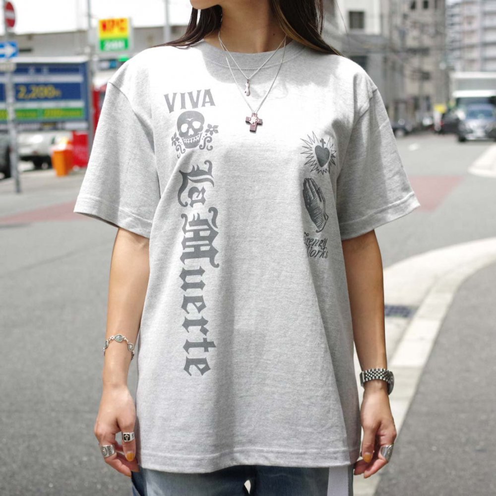 FRENZY WORKSVIVA La Muerte T-shirtLIGHT GRAY