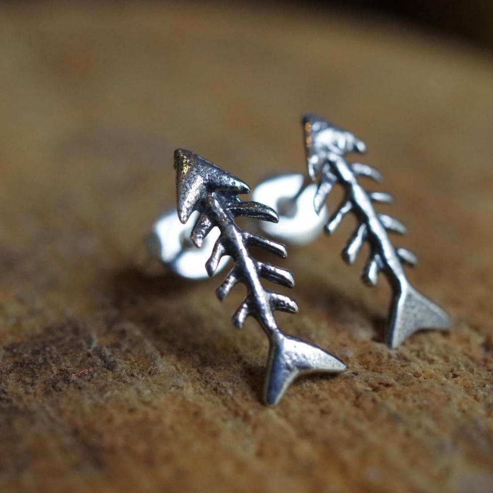 Silver925☆魚の骨 ミニピアス