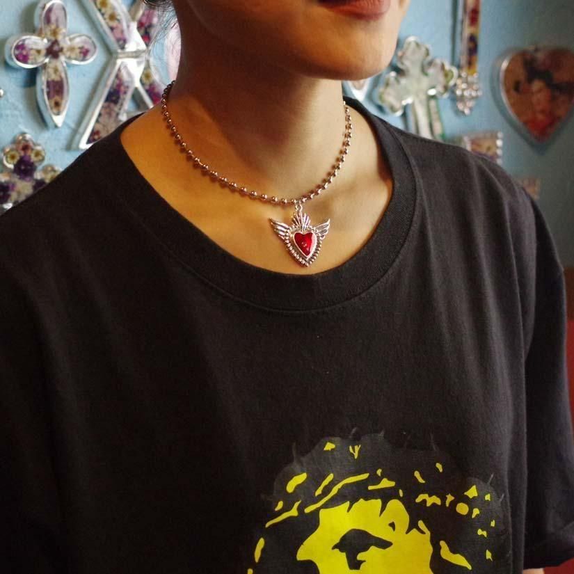 HEART WITH WINGS♡ボールチェーンチョーカー【RED】