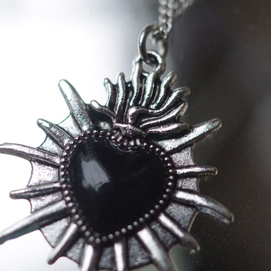 後光HEART♡ネックレス【BLACK】