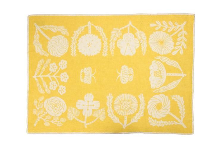 ラプアンカンクリ　鹿児島睦　VILLIKUKKA　花柄ブランケット 　イエロー 鹿児島睦 ブランケット VILLIKUKKA Yellow L - ディベルティーレ