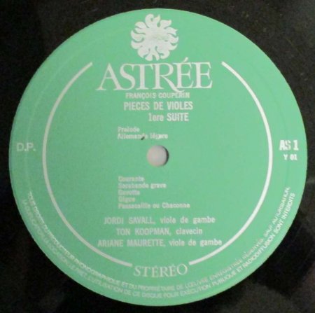 LPレコード J. サヴァール / T. コープマン / A. モレット クープラン 組曲 第１番 ホ短調 / 組曲 第２番 ト長調 -  STRAIGHT RECORDS
