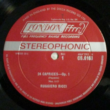 LPレコード ルッジェーロ・リッチ　　　パガニーニ　24の奇想曲 - STRAIGHT RECORDS
