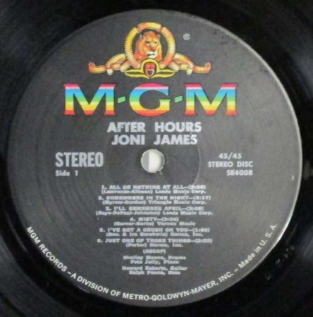 LPレコード ジョニ・ジェイムス アフター アワーズ - STRAIGHT RECORDS