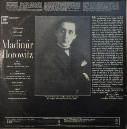 LPレコード ウラディミール・ホロヴィッツ　　　ショパン・シューマン・ラフマニノフ・リストを弾く - STRAIGHT RECORDS