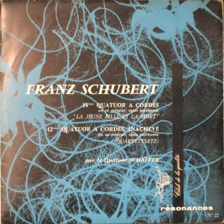 LPレコード シェーファー四重奏団 シューベルト 弦楽四重奏曲 第14番 ニ短調 「死と乙女」 ＆ 第12番 ハ短調 「四重奏断章」 -  STRAIGHT RECORDS