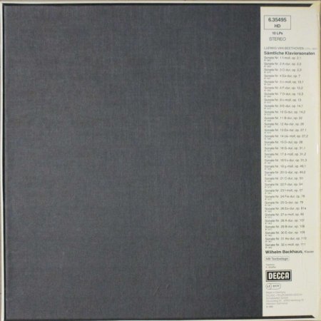 LPレコード ウィルヘルム・バックハウス　　　ベートーヴェン　ピアノ・ソナタ 全集　（10枚組） - STRAIGHT RECORDS