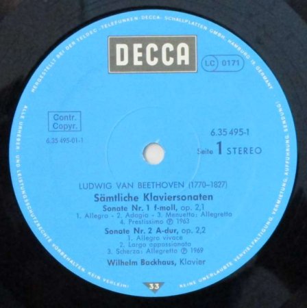 LPレコード ウィルヘルム・バックハウス　　　ベートーヴェン　ピアノ・ソナタ 全集　（10枚組） - STRAIGHT RECORDS