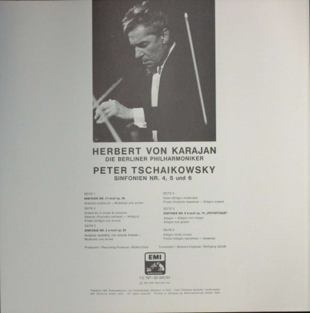 LPレコード ヘルベルト・フォン・カラヤン ～ ベルリン・フィル　　チャイコフスキー　交響曲 第４番 ～ 第６番　（3枚組） - STRAIGHT  RECORDS