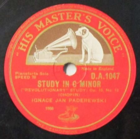 SPレコード イグナツ・ヤン・パデレフスキ ショパン 練習曲 ～ 黒鍵