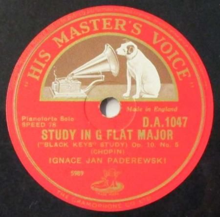 SPレコード イグナツ・ヤン・パデレフスキ ショパン 練習曲 ～ 黒鍵