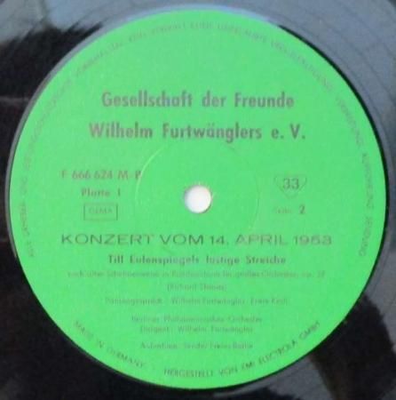 LP レコード フルトヴェングラー、ベルリンフィル/名演集 仏WF