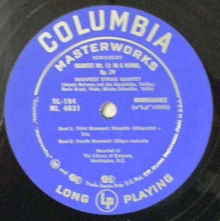 LPレコード ブダペスト弦楽四重奏団 シューベルト 弦楽四重奏曲