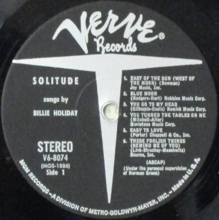 LPレコード ビリー・ホリデイ ソリチュード - STRAIGHT RECORDS