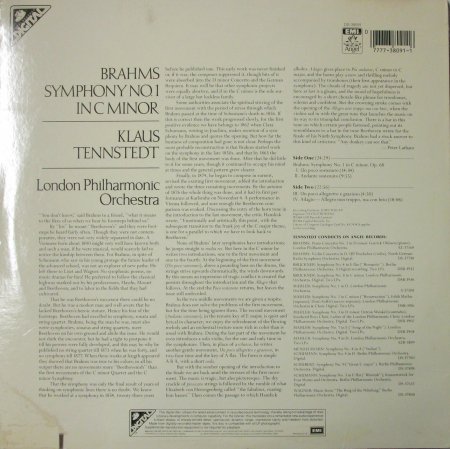 珍しい クラウス・テンシュテット ブラームス交響曲1番 LPレコード